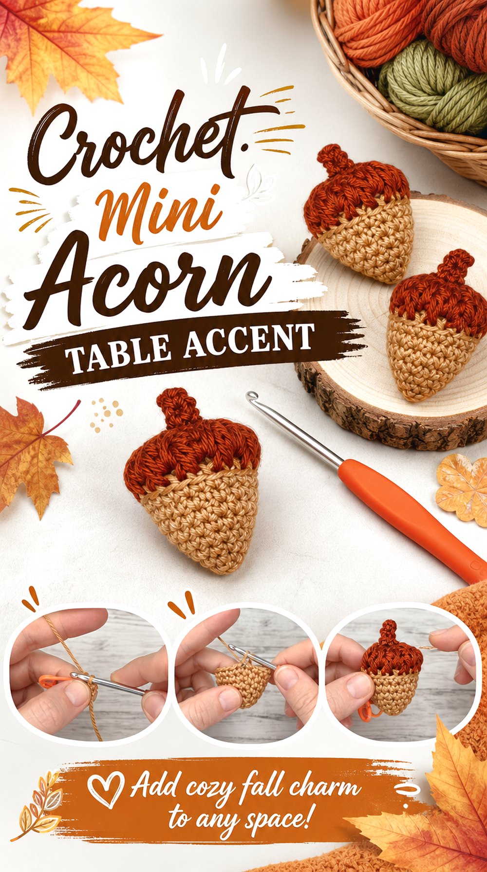 Crochet Mini Acorn Table Accent