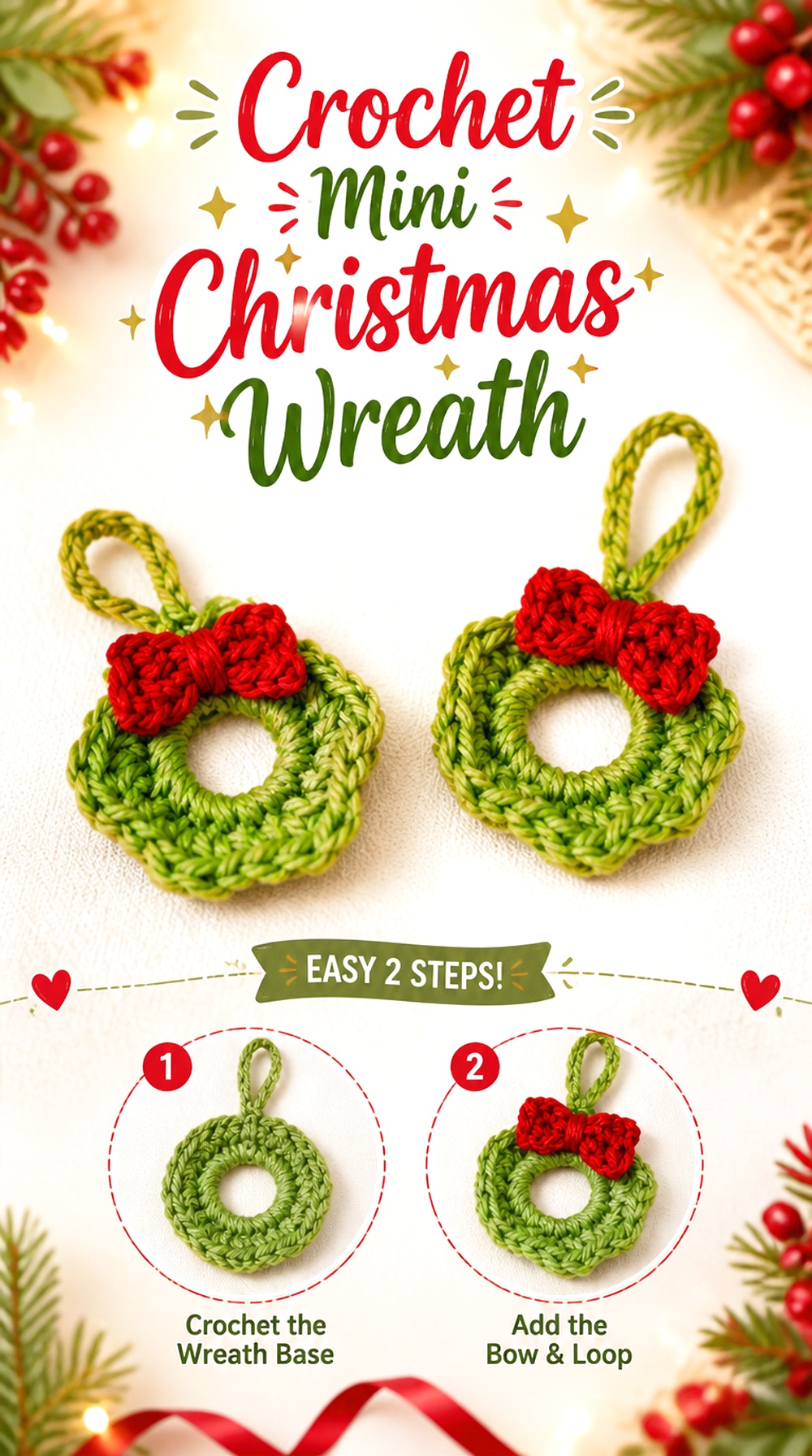 Crochet Mini Christmas Wreath