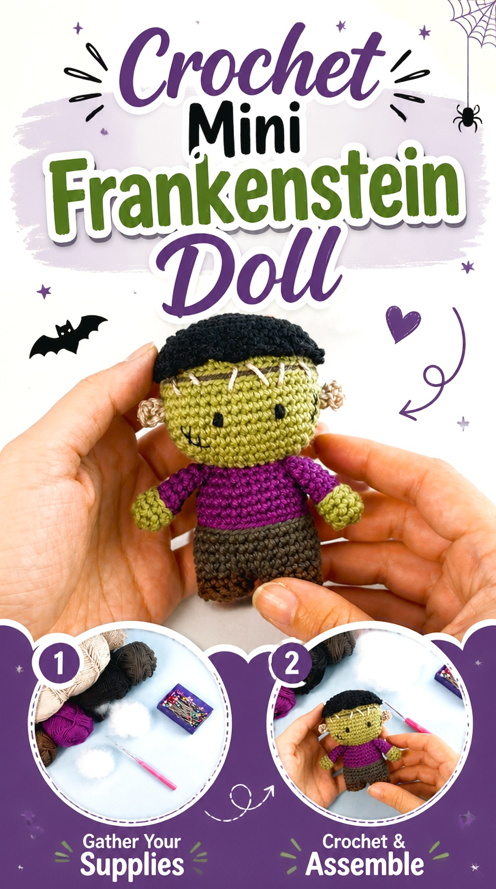 Crochet Mini Frankenstein Doll