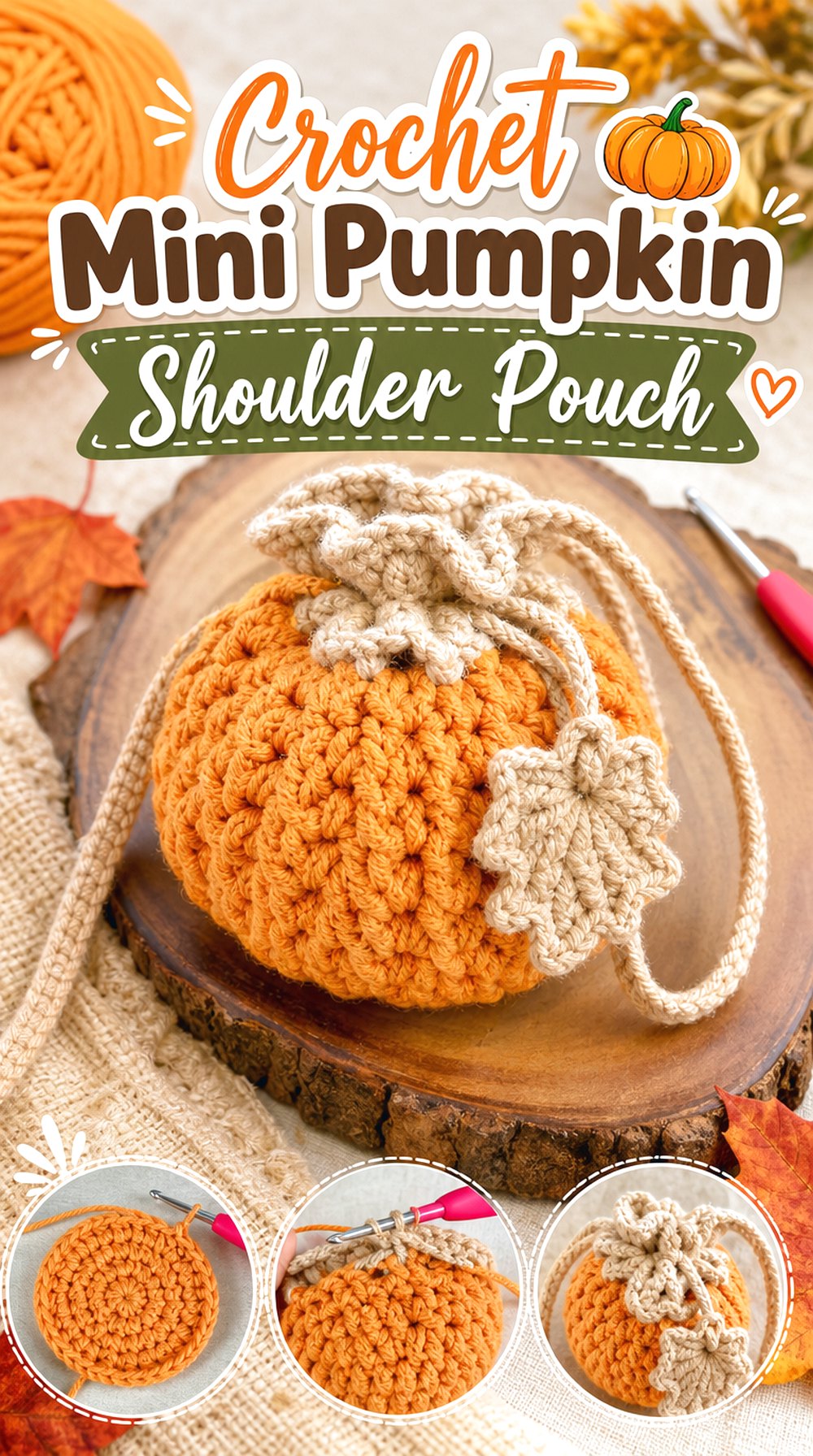 Crochet Mini Pumpkin Shoulder Pouch