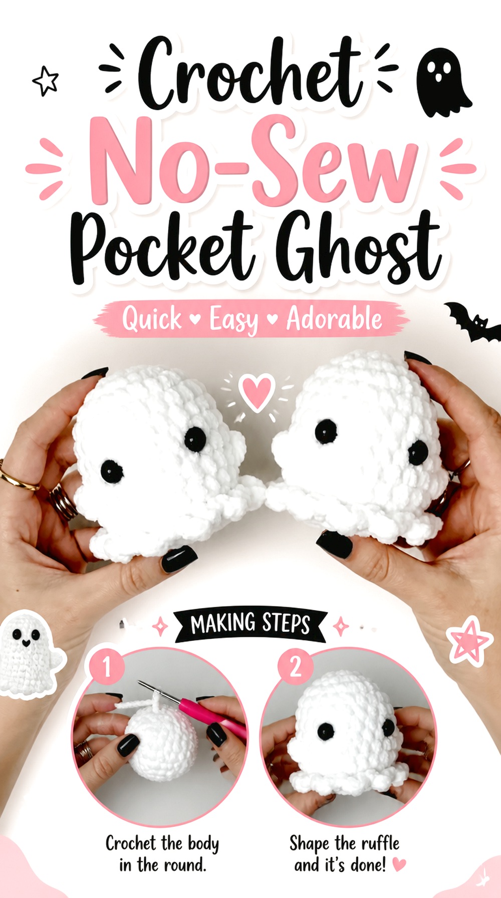 Crochet No Sew Pocket Ghost