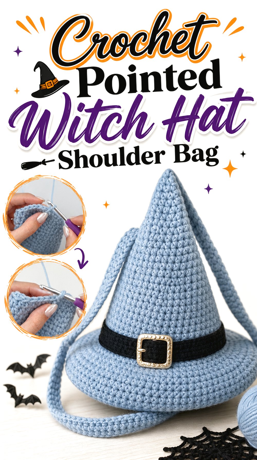 Crochet Pointed Witch Hat Shoulder Bag