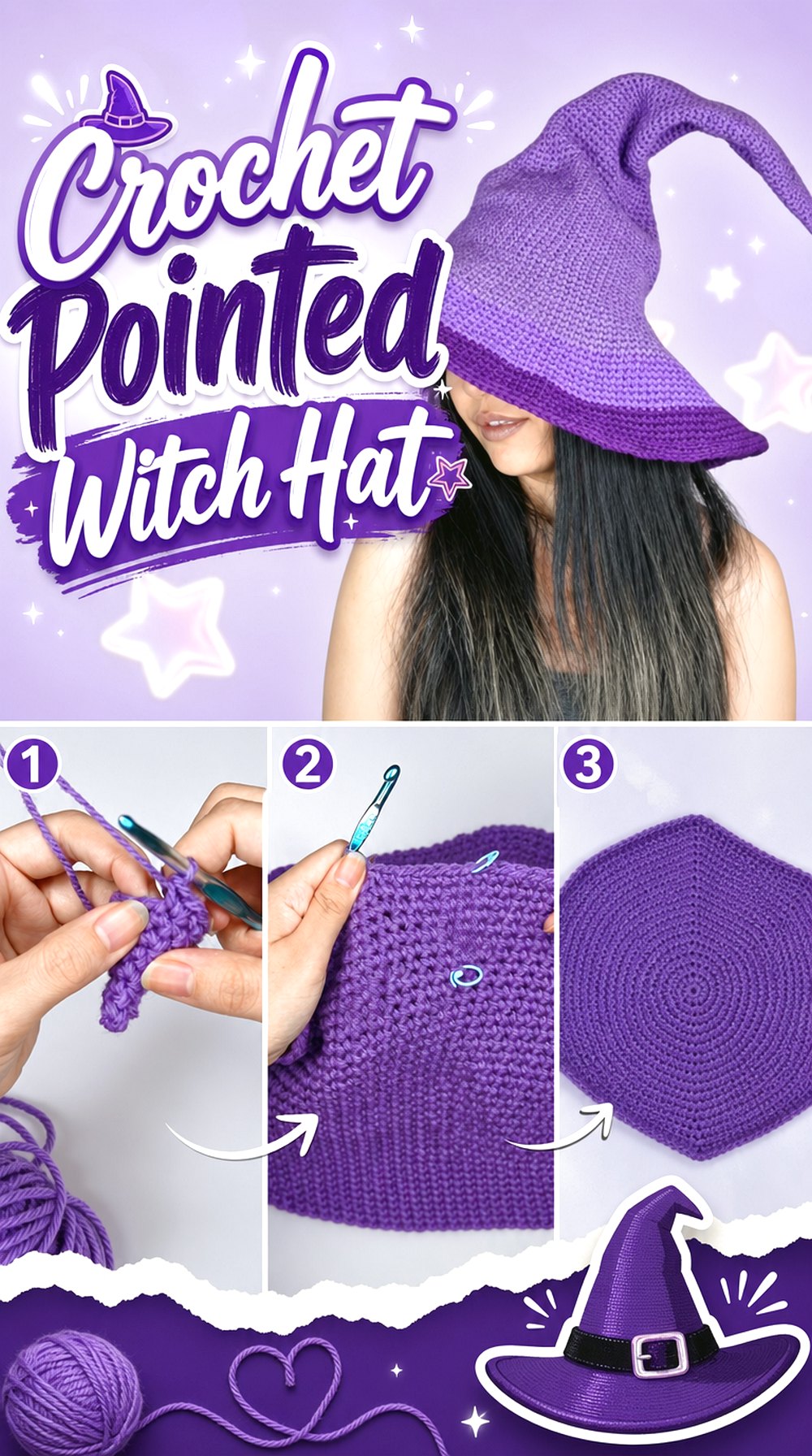 Crochet Pointed Witch Hat