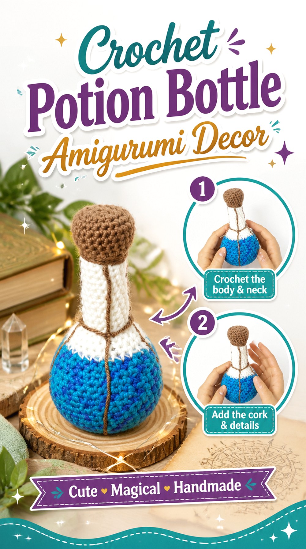 Crochet Potion Bottle Amigurumi Decor