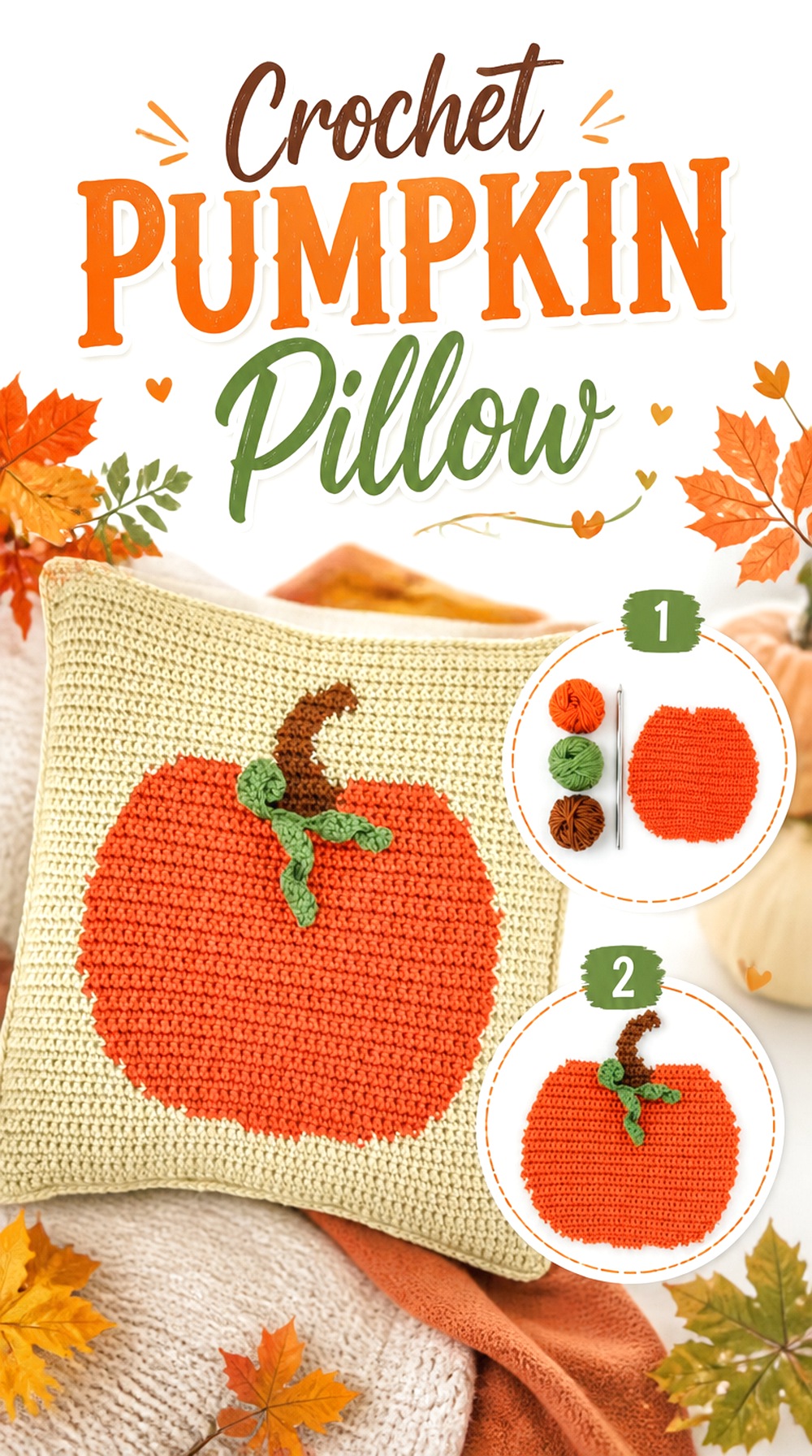 Crochet Pumpkin Pillow