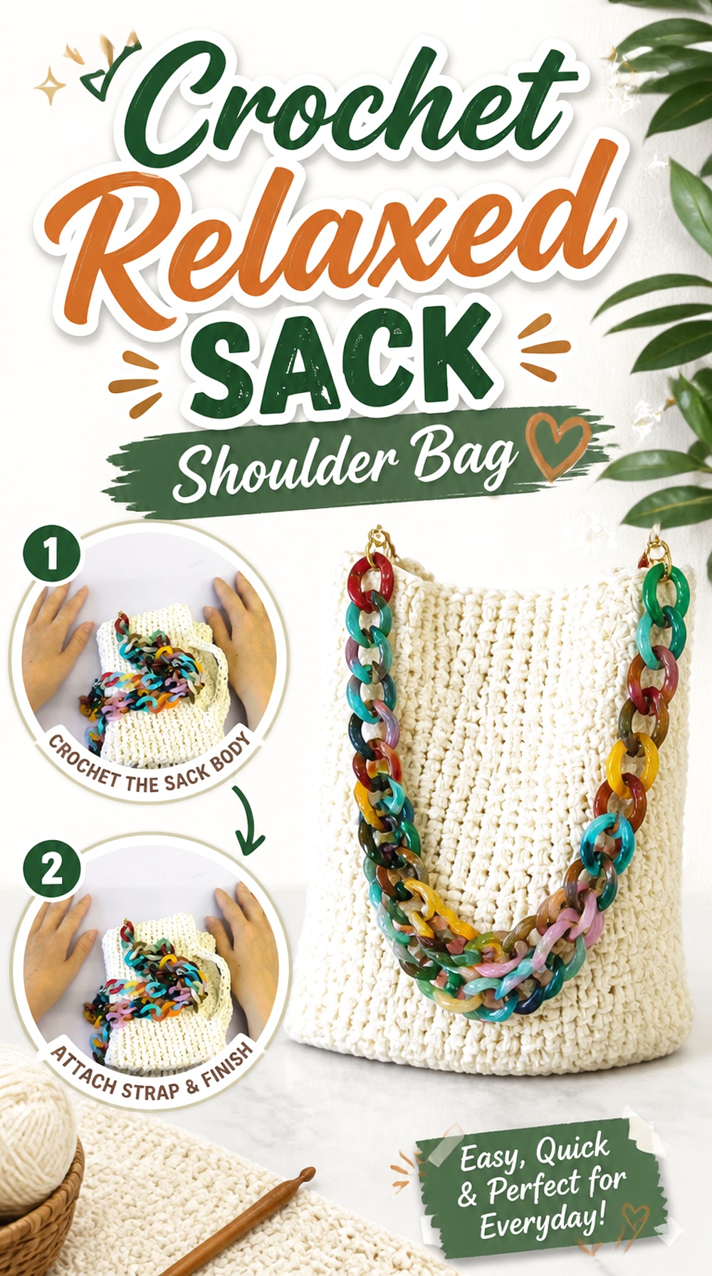 Crochet Relaxed Sack Shoulder Bag