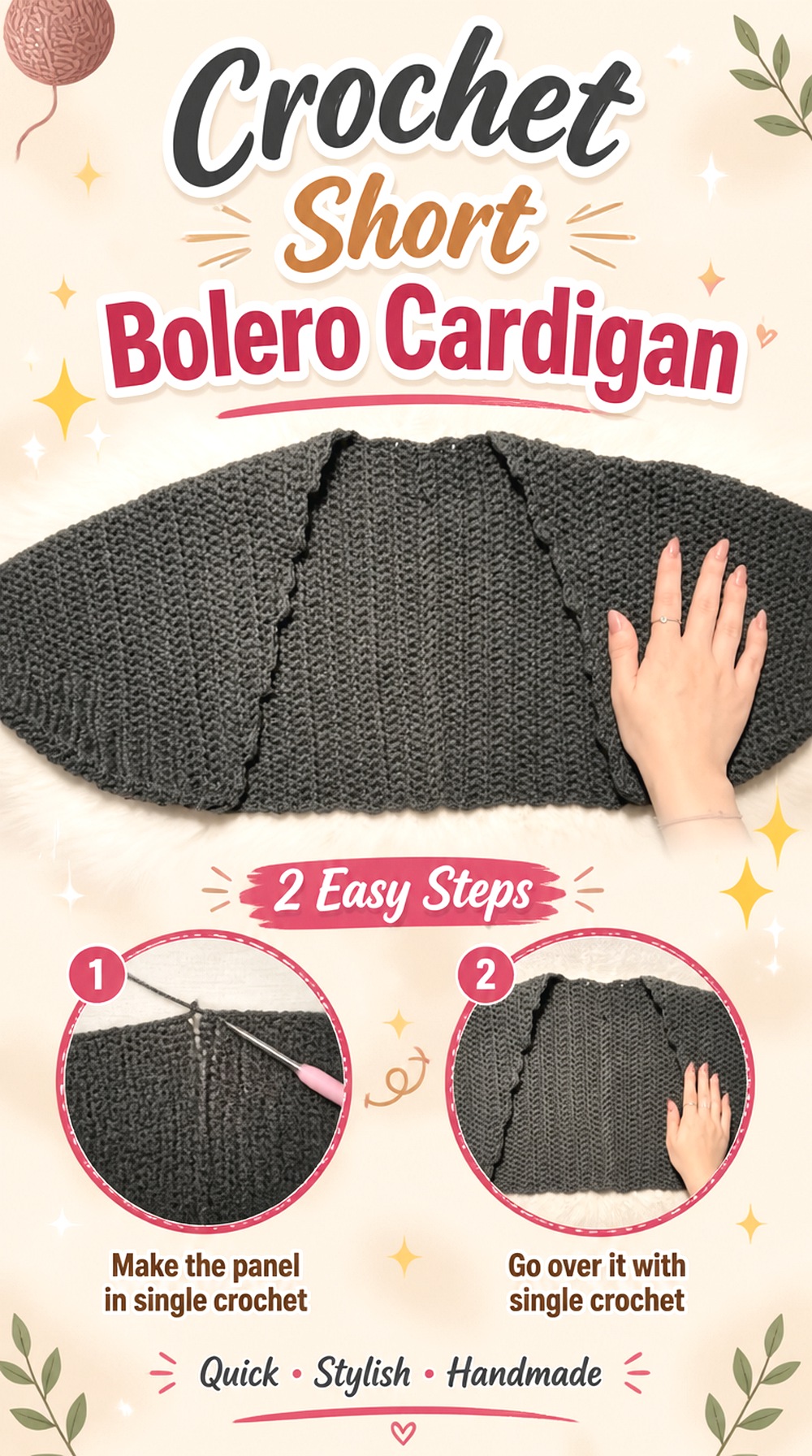 Crochet Short Bolero Cardigan