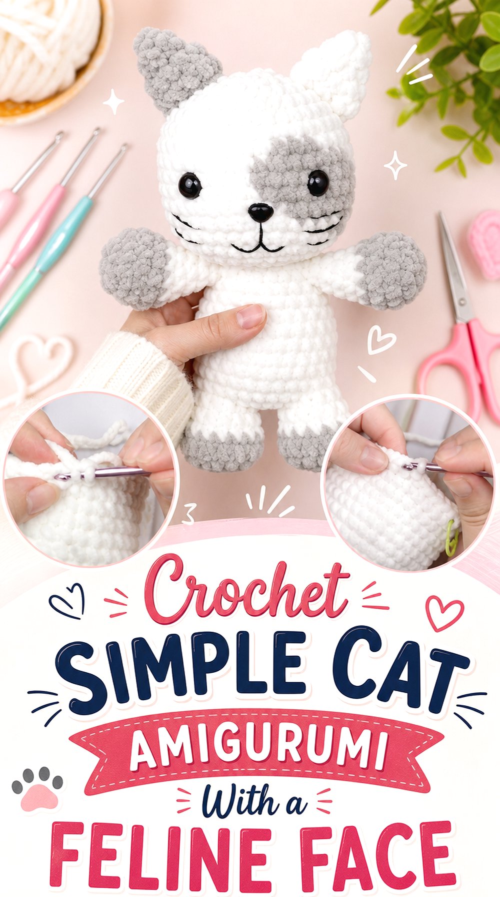 Crochet Simple Cat Amigurumi With a Feline Face
