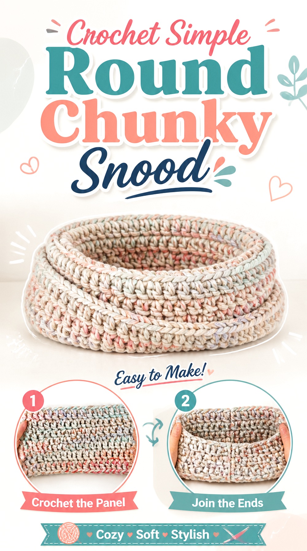 Crochet Simple Round Chunky Snood