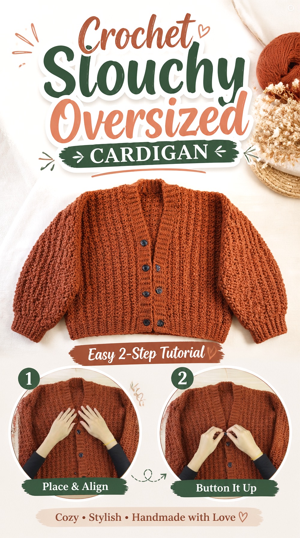 Crochet Slouchy Oversized Cardigan