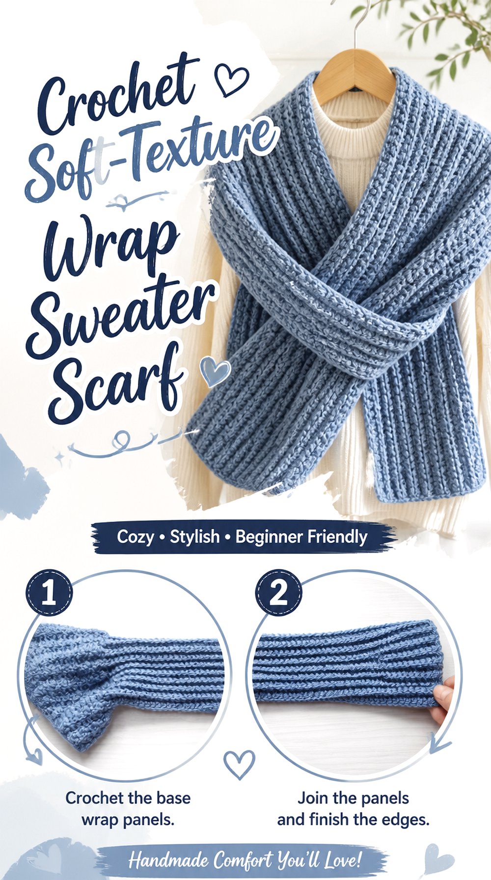 Crochet Soft Texture Wrap Sweater Scarf