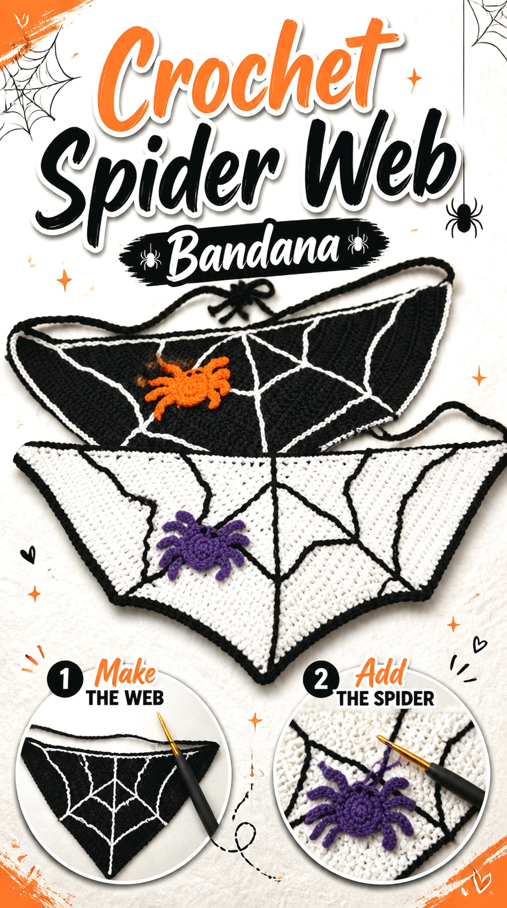 Crochet Spider Web Bandana