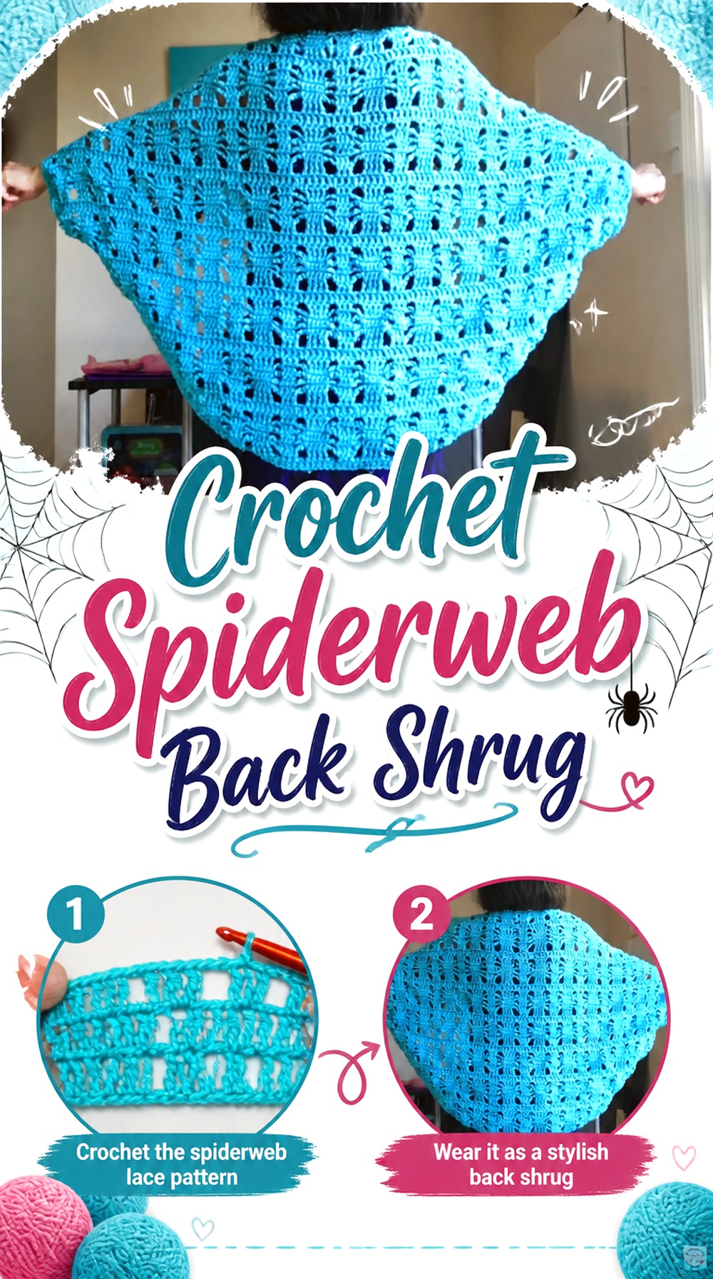 Crochet Spiderweb Back Shrug