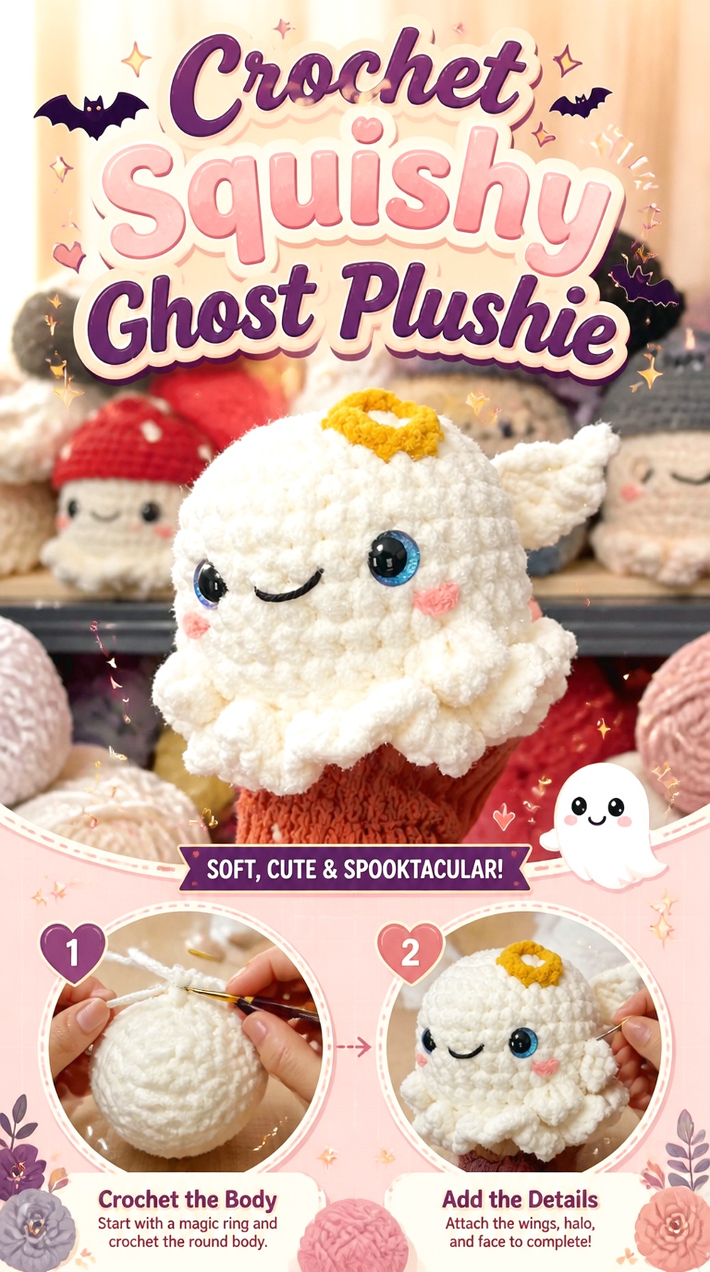Crochet Squishy Ghost Plushie