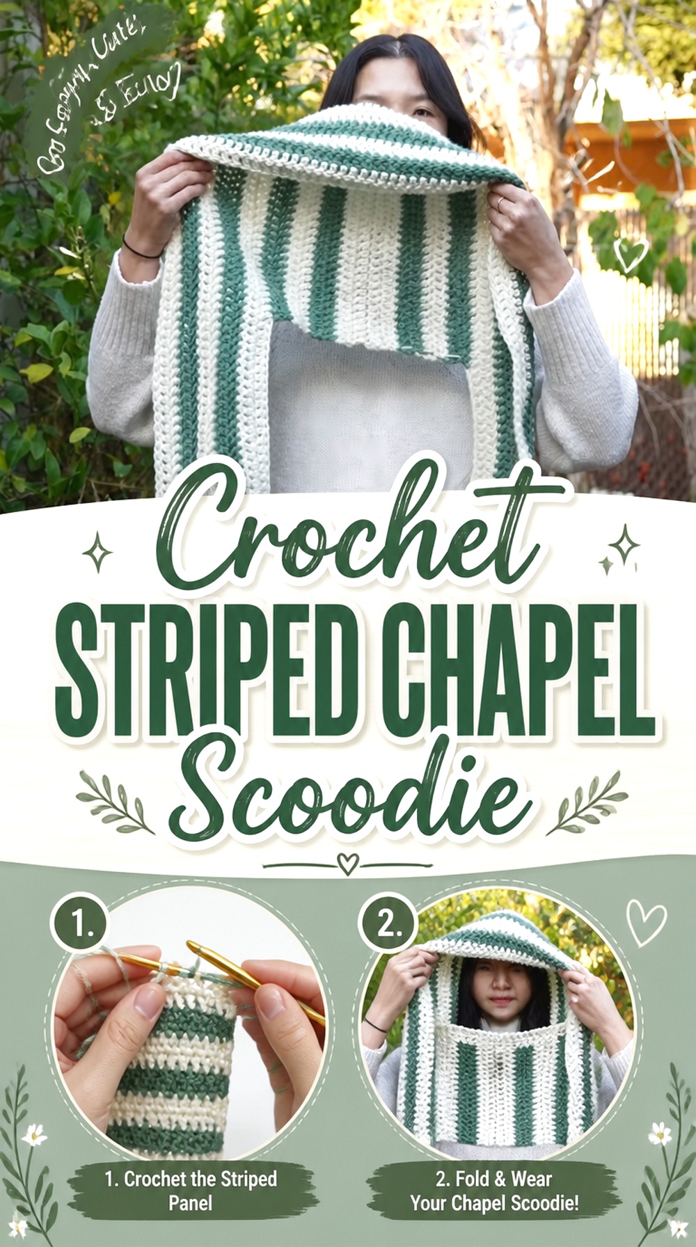 Crochet Striped Chapel Scoodie