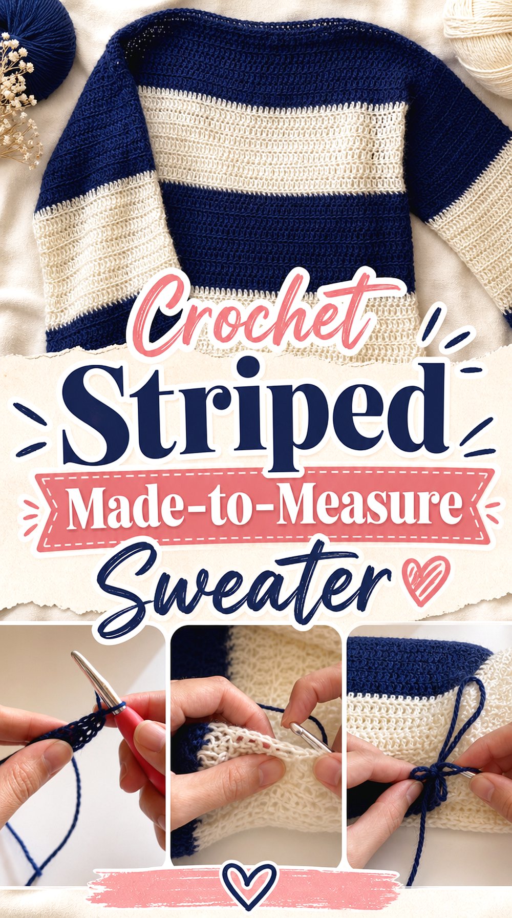 Crochet Striped Made-to-Measure Sweater