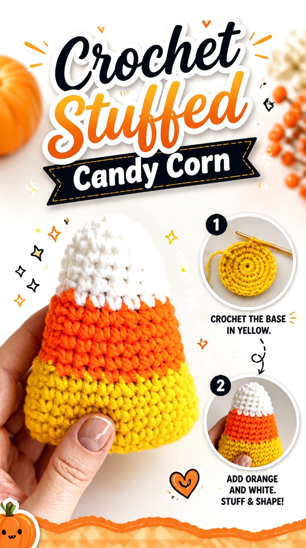 Crochet Stuffed Candy Corn