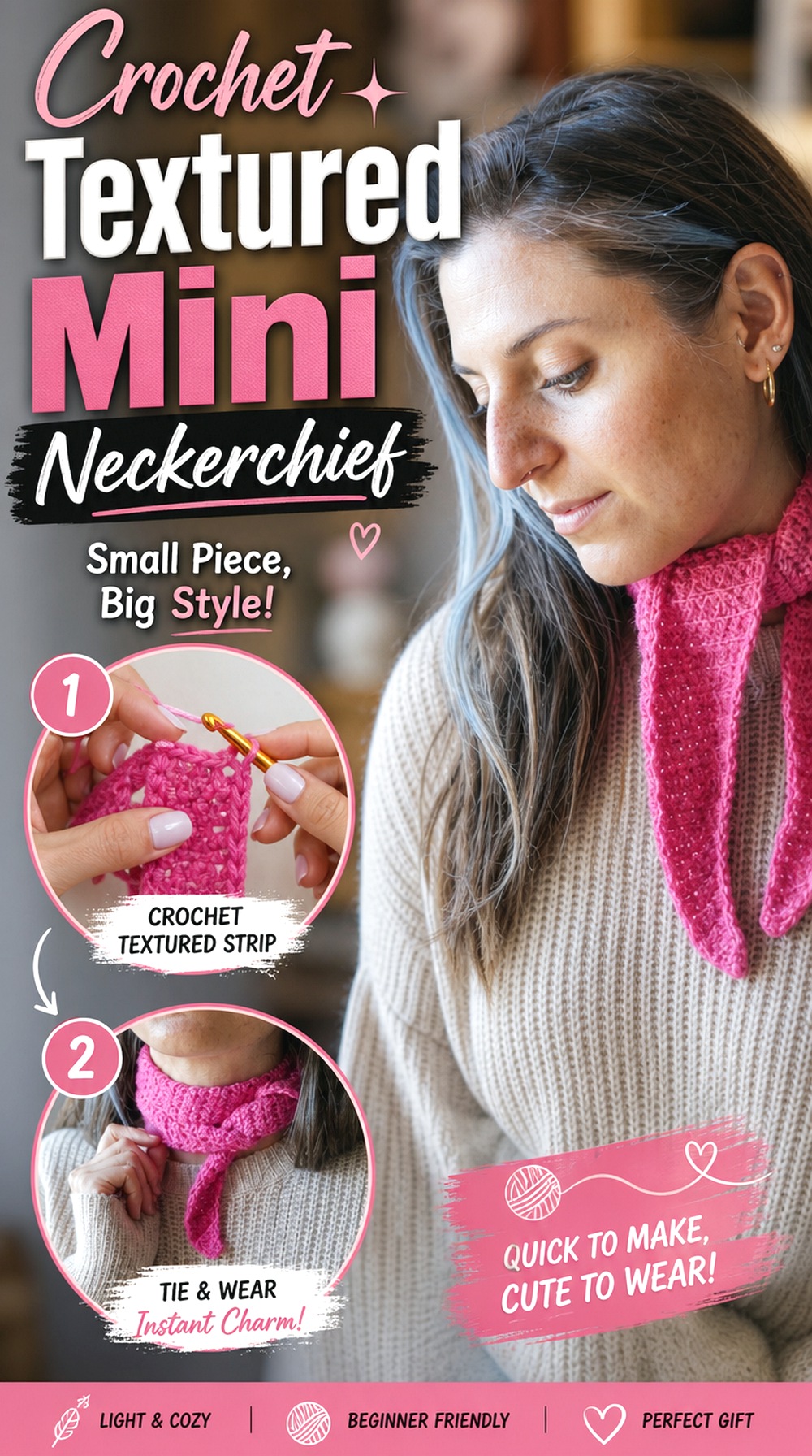 Crochet Textured Mini Neckerchief