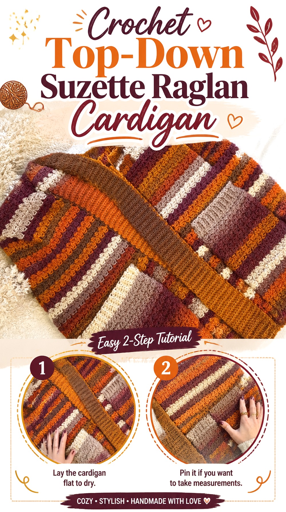 Crochet Top Down Suzette Raglan Cardigan