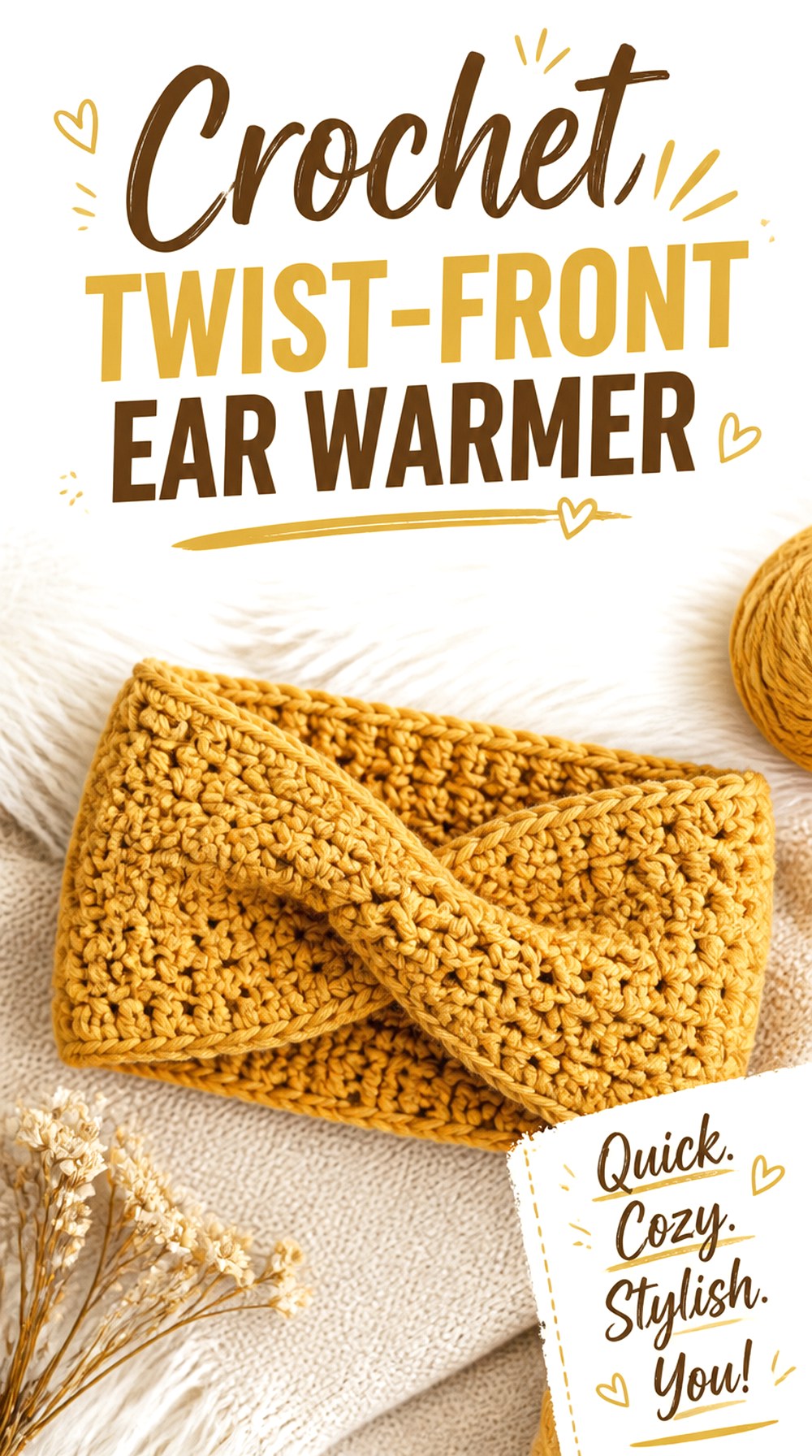 Crochet Twist Front Ear Warmer