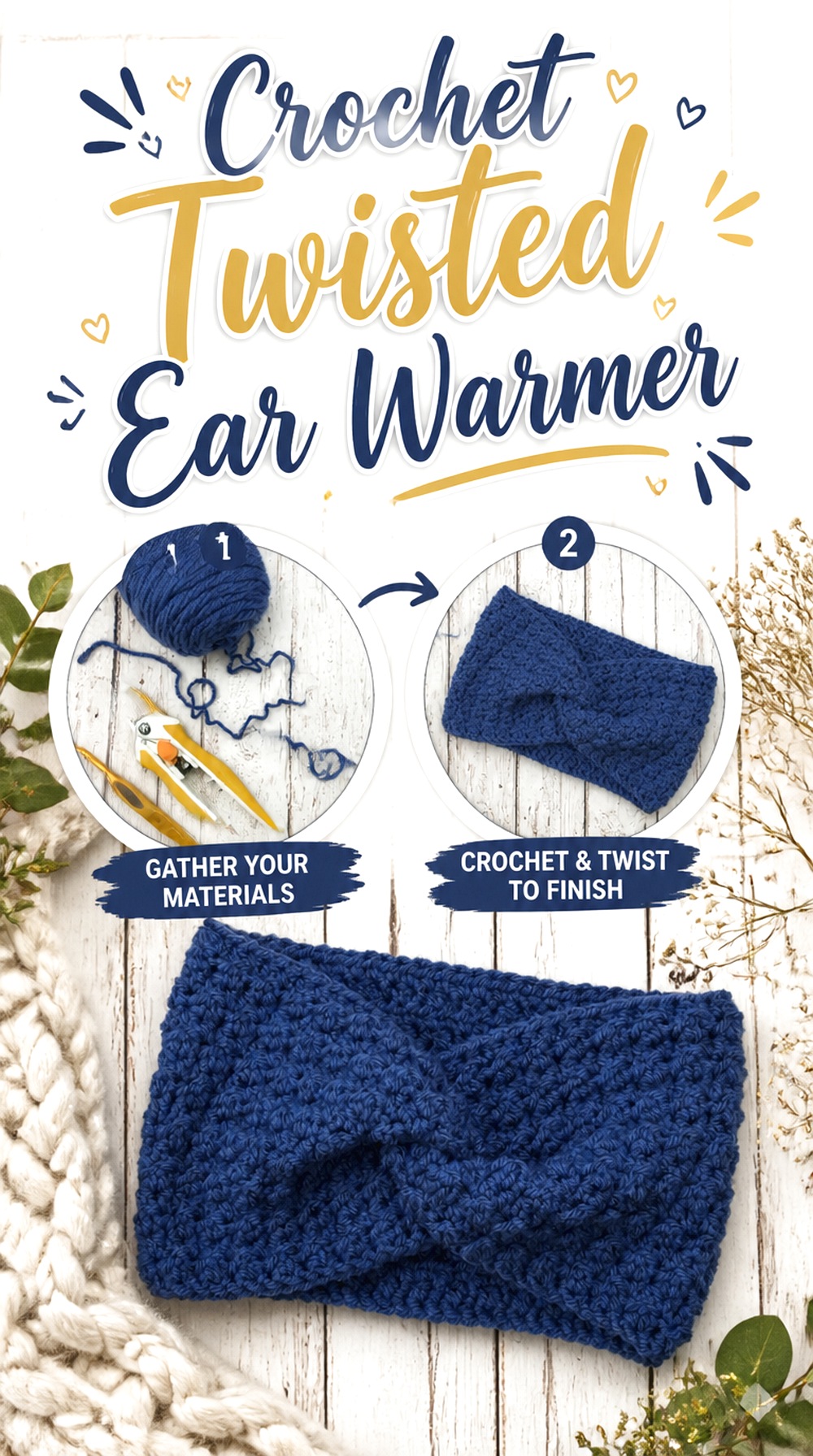 Crochet Twisted Ear Warmer