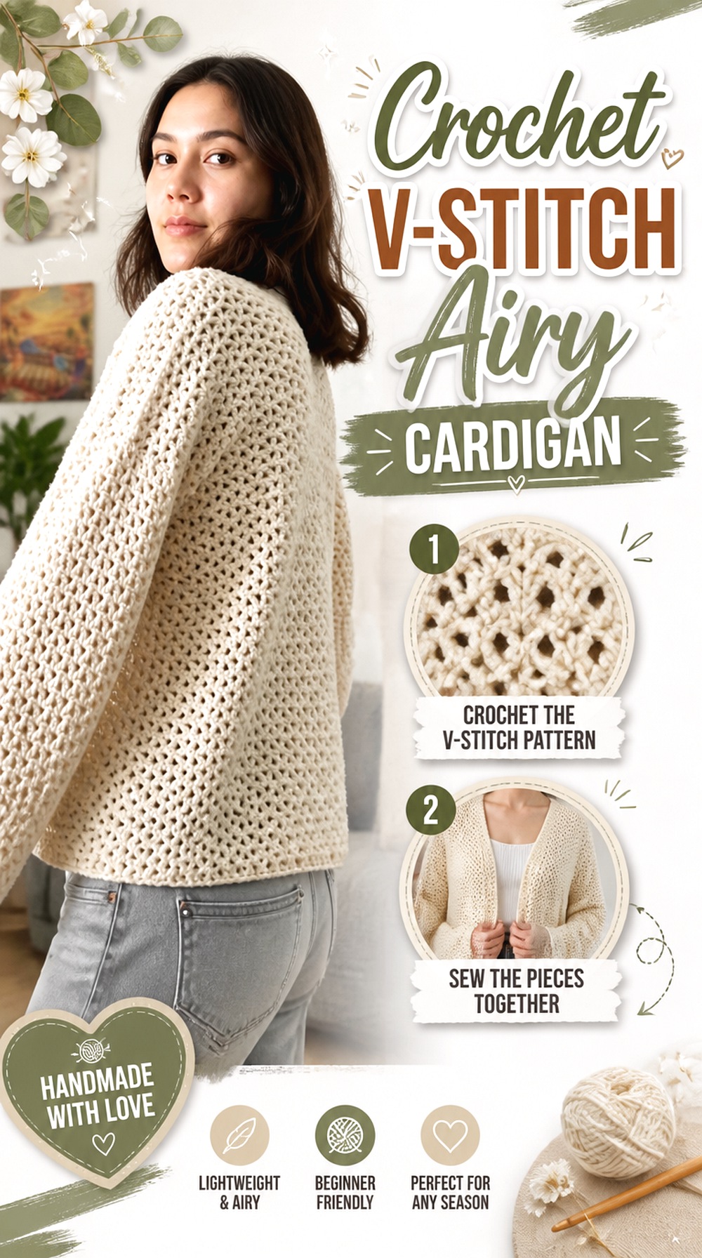 Crochet V Stitch Airy Cardigan
