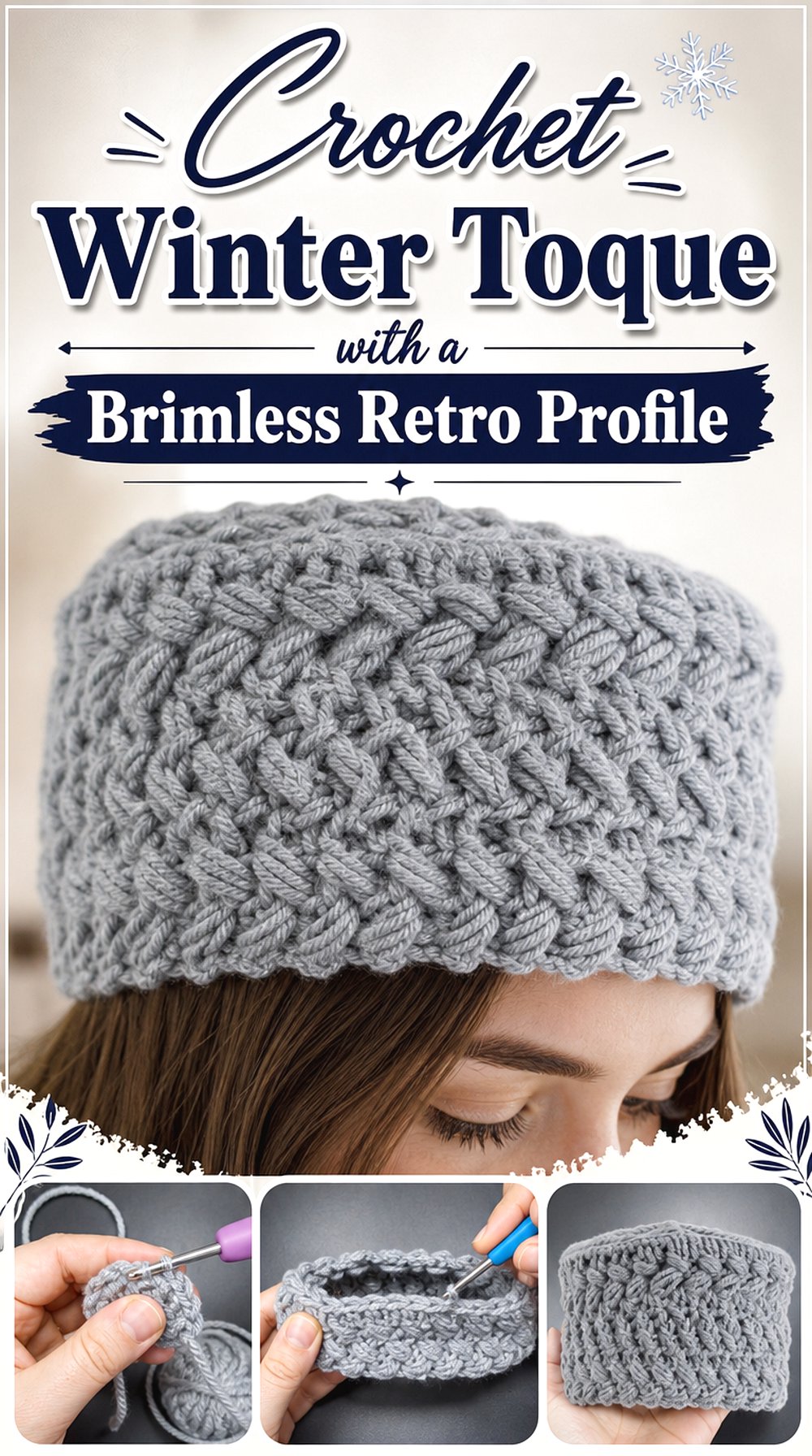 Crochet Winter Toque with a Brimless Retro Profile