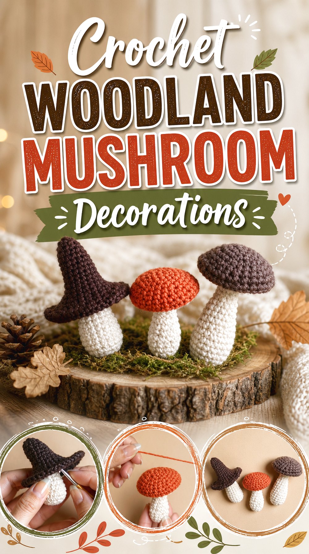 Crochet Woodland Mushroom Decorations
