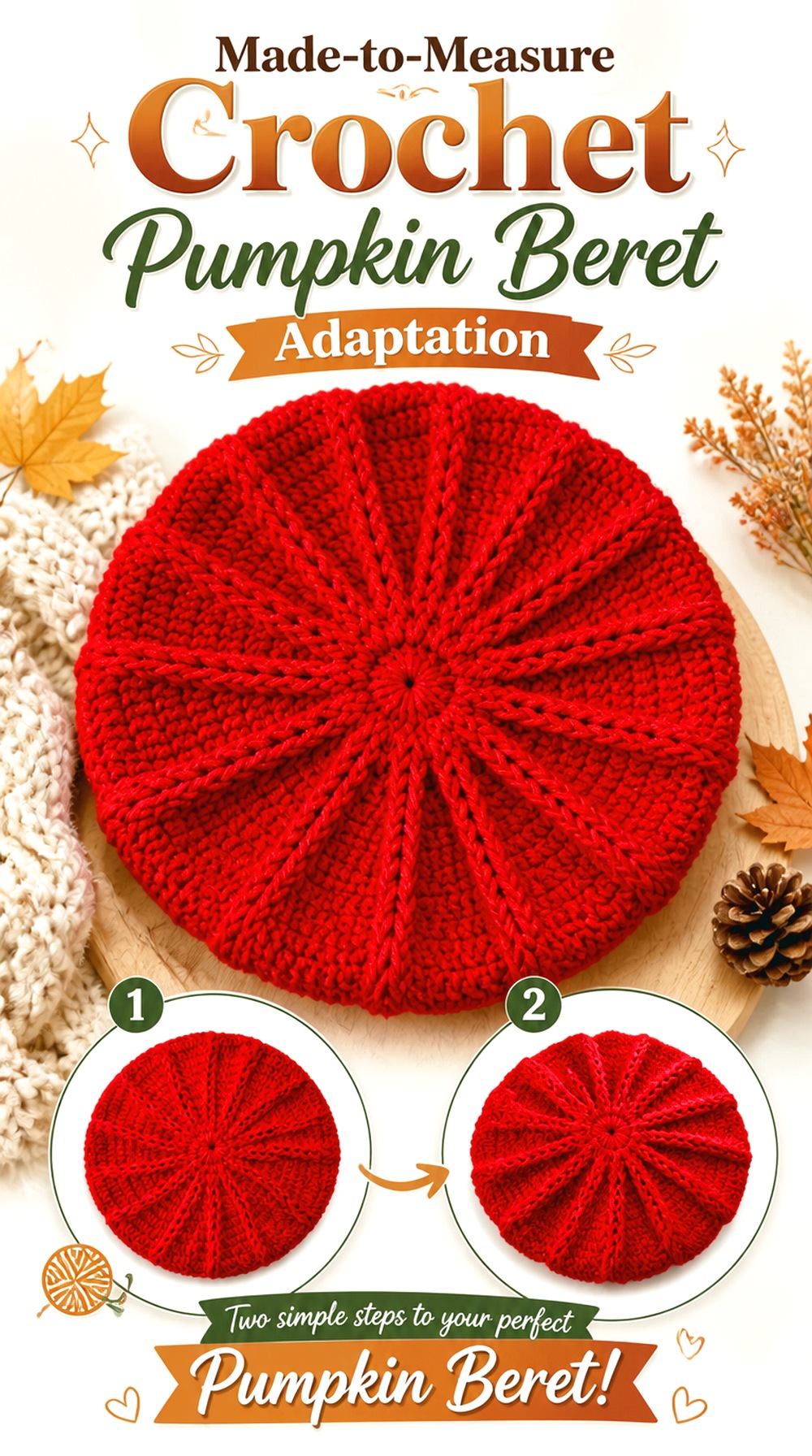 Made to Measure Crochet Pumpkin Beret Adaptation