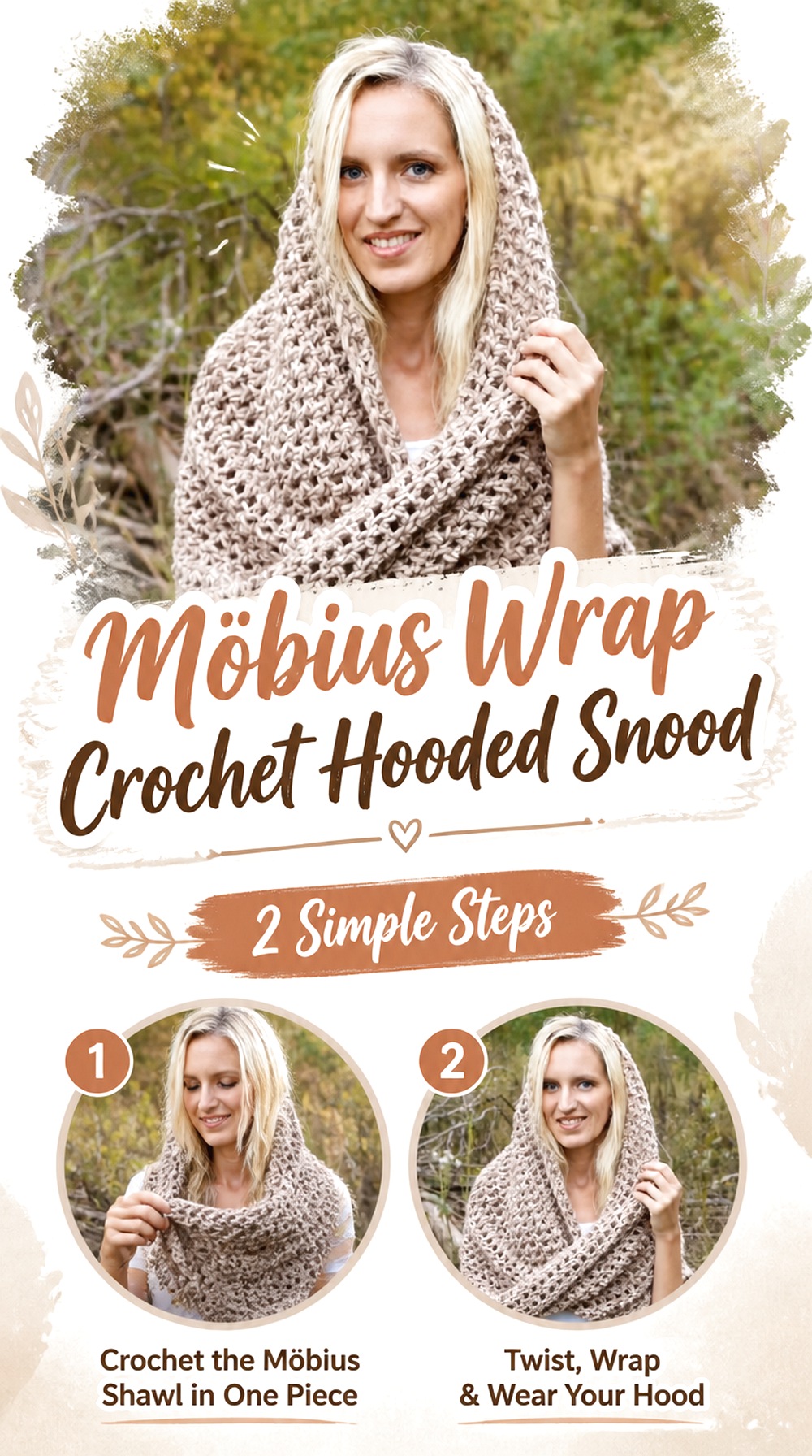 Möbius Wrap Crochet Hooded Snood