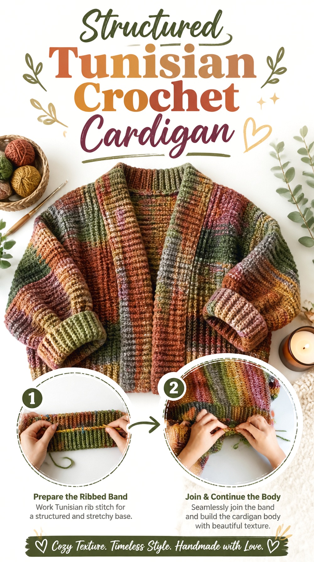 Structured Tunisian Crochet Cardigan