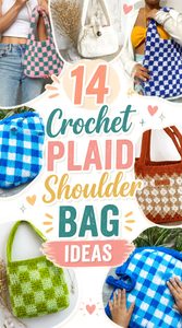 Crochet Plaid Shoulder Bag Ideas