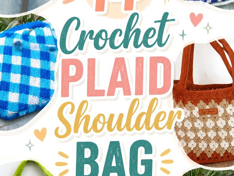 Crochet Plaid Shoulder Bag Ideas