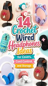 Crochet Wired Headphones Ideas for Covers, Cord Control, and Storage