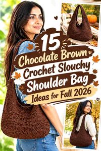 15 Chocolate Brown Crochet Slouchy Shoulder Bag Ideas for Fall 2026