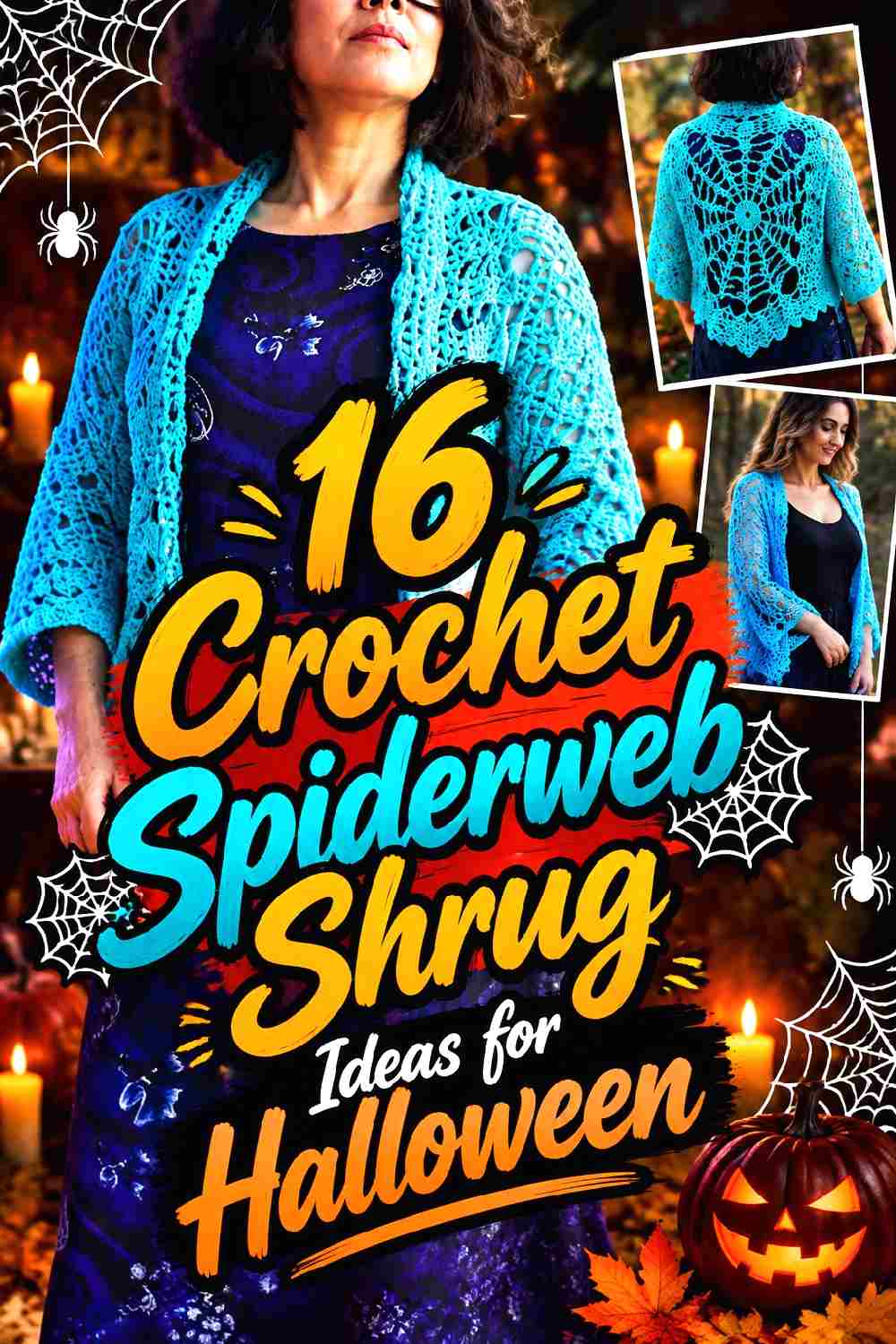 16 Crochet Spiderweb Shrug Ideas for Halloween