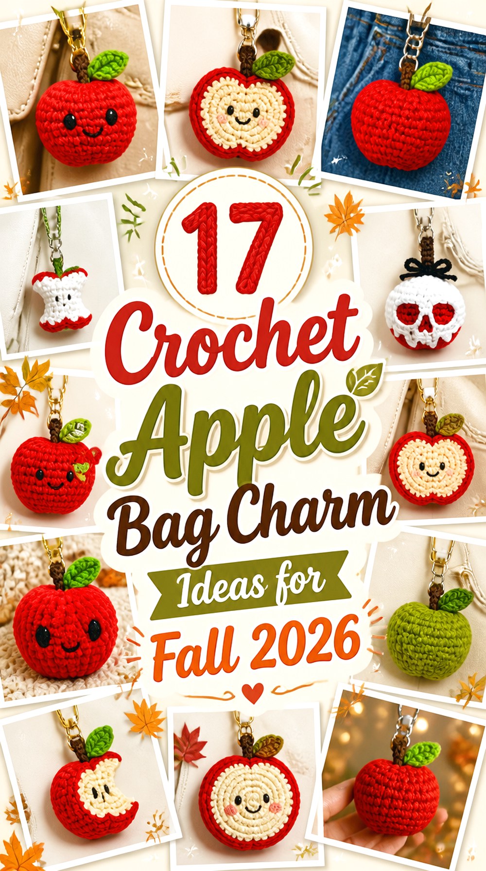 Crochet Apple Bag Charm Ideas for Fall