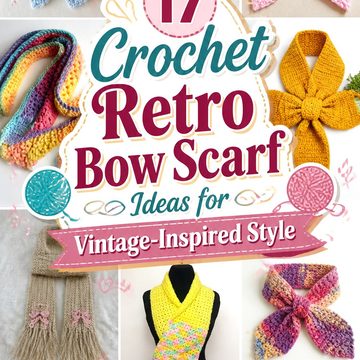 Crochet Retro Bow Scarf Ideas for Vintage Inspired Style