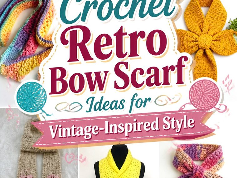 Crochet Retro Bow Scarf Ideas for Vintage Inspired Style