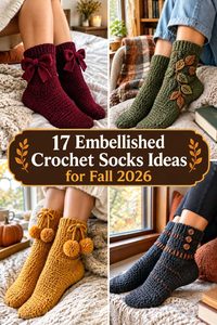 17 Embellished Crochet Socks Ideas for Fall 2026