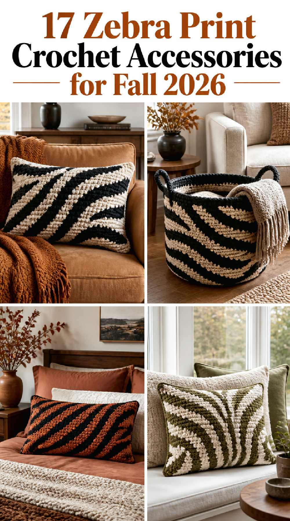 17 Zebra Print Crochet Accessories for Fall 2026