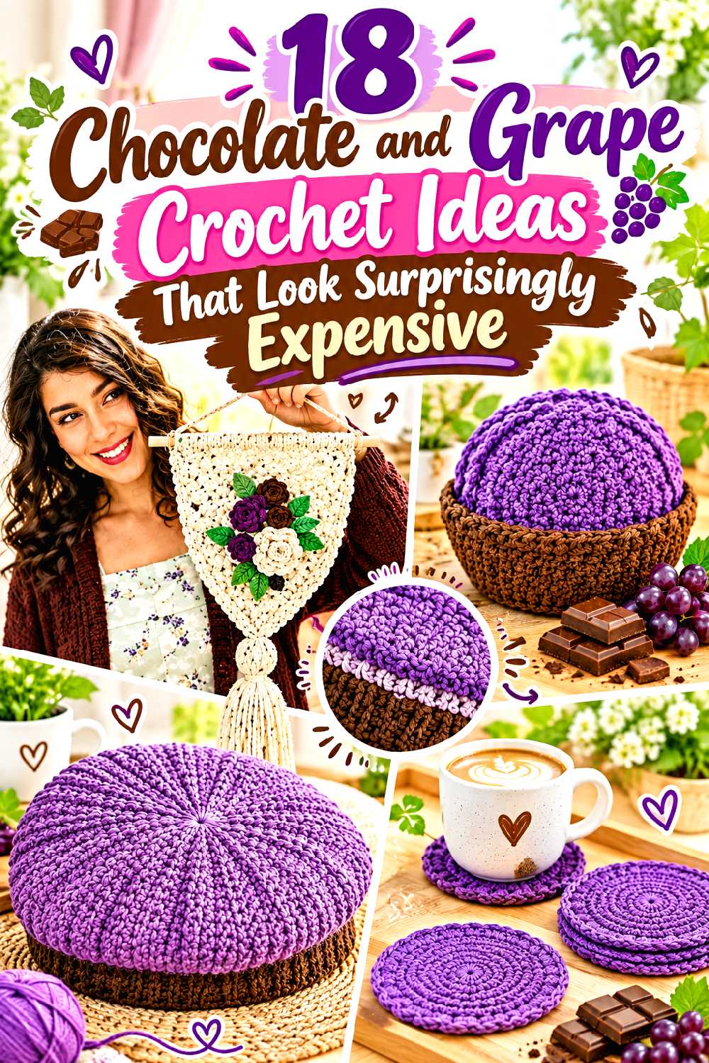 18 Chocolate and Grape Crochet Ideas That Look Surprisingly Expensive