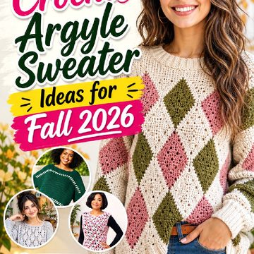 Crochet Argyle Sweater Ideas for Fall Pinterest