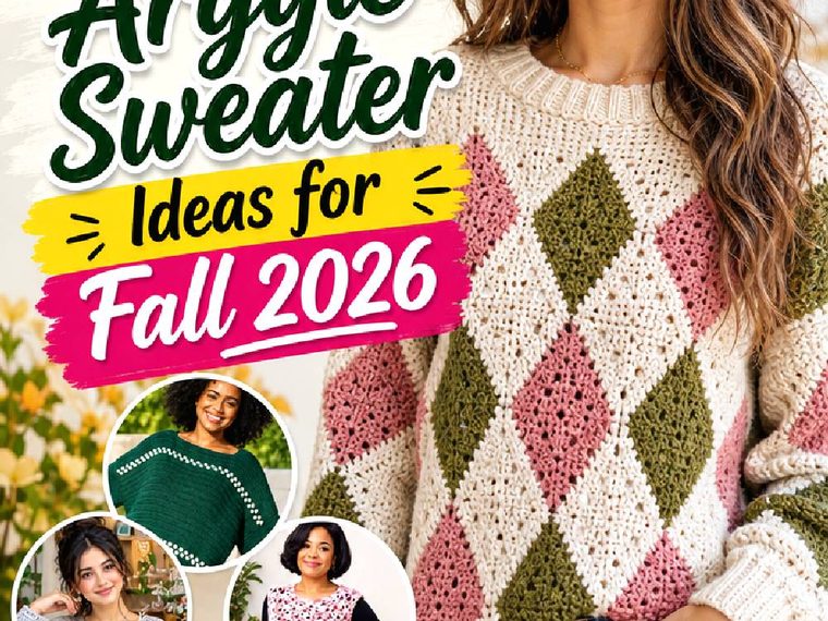 Crochet Argyle Sweater Ideas for Fall Pinterest