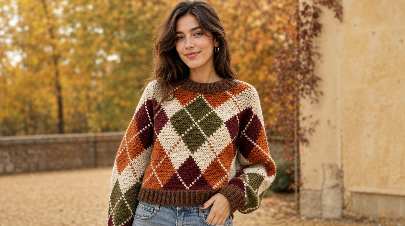 Crochet Argyle Sweater Ideas for Fall