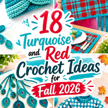 Turquoise and Red Crochet Ideas for Fall ()