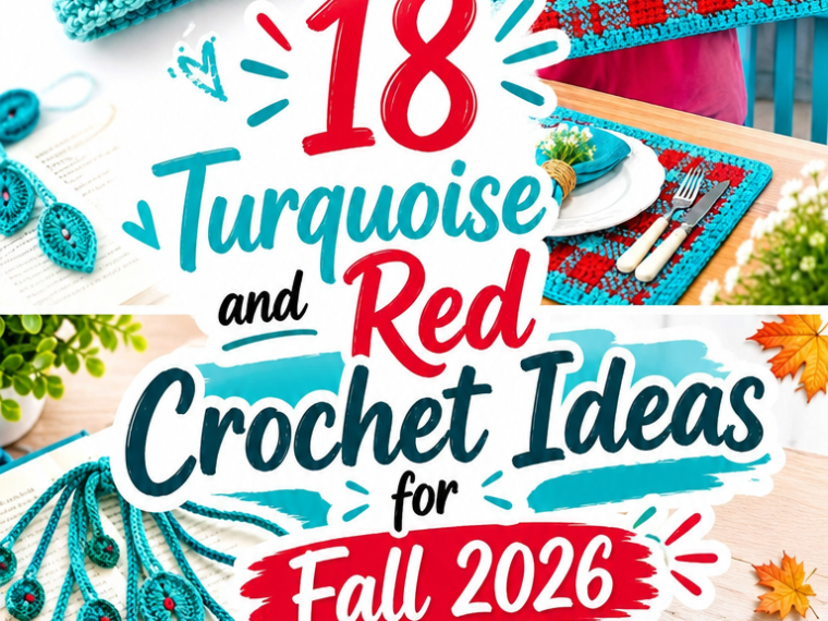 Turquoise and Red Crochet Ideas for Fall ()