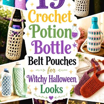 Crochet Potion Bottle Belt Pouches for Witchy Halloween Looks