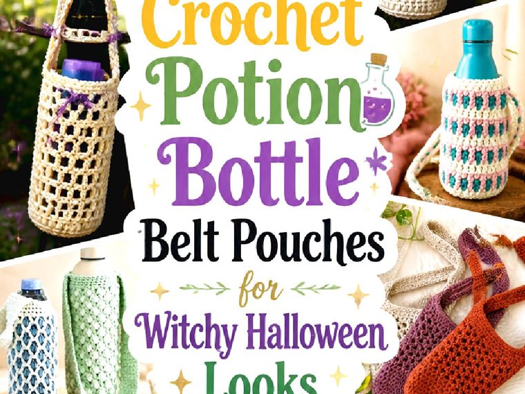Crochet Potion Bottle Belt Pouches for Witchy Halloween Looks