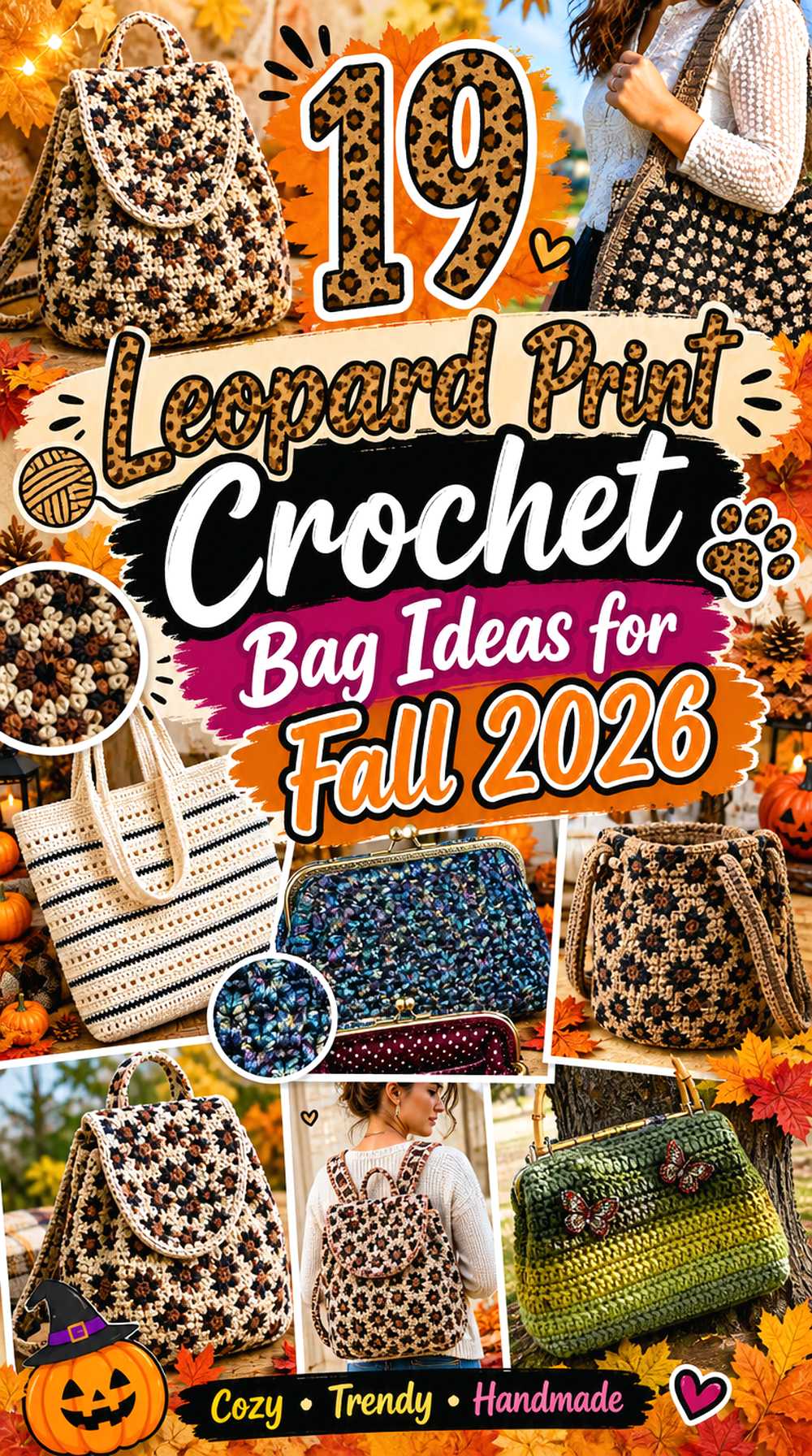 Leopard Print Crochet Bag Ideas for Fall